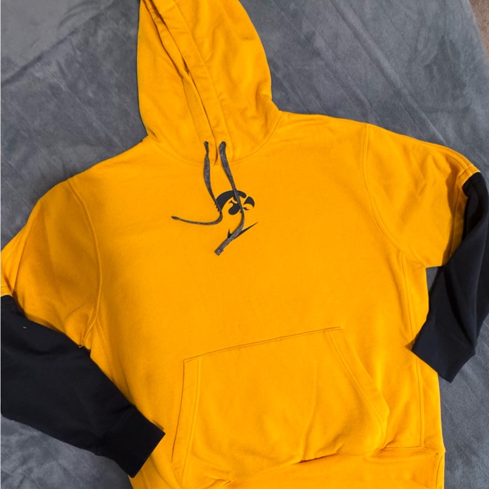 Nike Gold w/ Black Sleeves Iowa Hawkeyes Hoodie